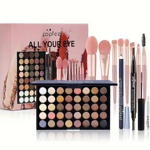 40 Colore Eye Shadow Makeup Gift Box Eye Black Eye Shadow Brush Eyeliner Eyebrow - Picture 1 of 3